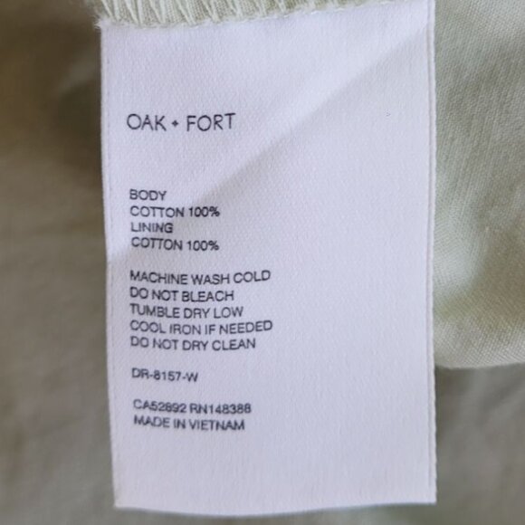 Oak + Fort Sage Green Sleeveless Cotton Dress M - Picture 8 of 11